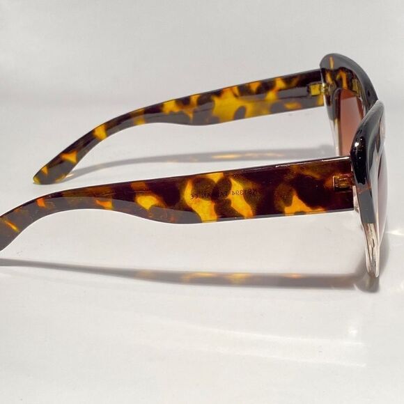 0727 Oversized Tortoise and Clear Retro Sunglasses 100% UV Protection New main image 8